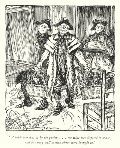 Illustrasjon for The Vicar of Wakefield av Oliver Goldsmith (litho) av Edmund Joseph Sullivan