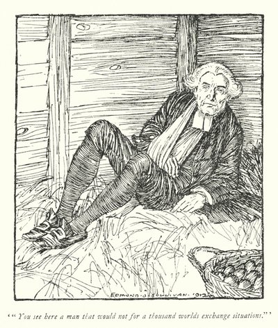 Illustrasjon for The Vicar of Wakefield av Oliver Goldsmith (litho) av Edmund Joseph Sullivan