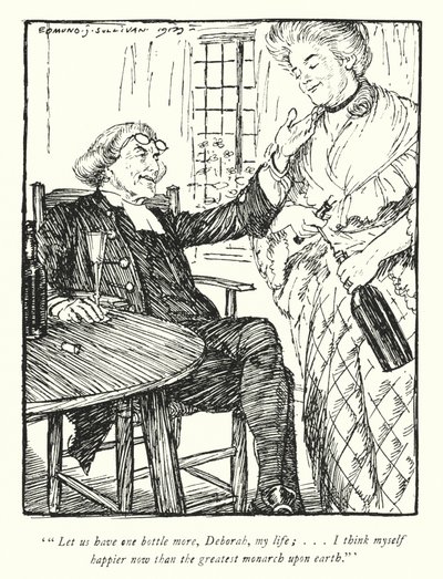 Illustrasjon for The Vicar of Wakefield av Oliver Goldsmith (litho) av Edmund Joseph Sullivan