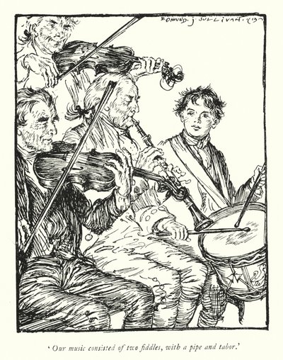 Illustrasjon for The Vicar of Wakefield av Oliver Goldsmith (litho) av Edmund Joseph Sullivan
