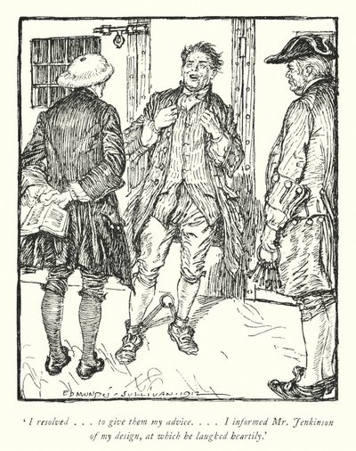 Illustrasjon for The Vicar of Wakefield av Oliver Goldsmith (litho) av Edmund Joseph Sullivan