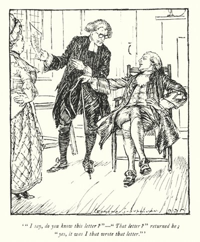 Illustrasjon for The Vicar of Wakefield av Oliver Goldsmith (litho) av Edmund Joseph Sullivan