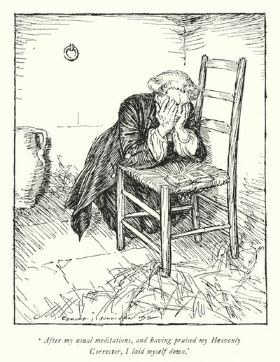 Illustrasjon for The Vicar of Wakefield av Oliver Goldsmith (litho) av Edmund Joseph Sullivan