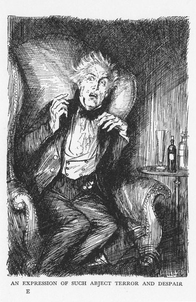 Scene fra The Strange Case of Dr Jekyll and Mr Hyde av Robert Louis Stevenson, 1927 av Edmund Joseph Sullivan
