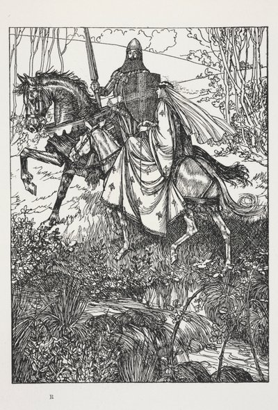 Sir Launcelot og dronning Guinevere, illustrasjon fra 