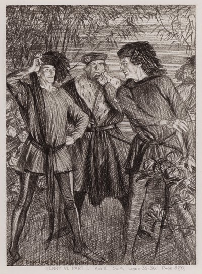 Den første delen av kong Henry VI, akt II, Sc 4 (litho) av Edmund Joseph Sullivan
