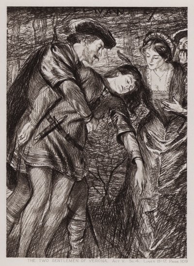 The Two Gentlemen of Verona, Act V, Sc 4 (litho) av Edmund Joseph Sullivan