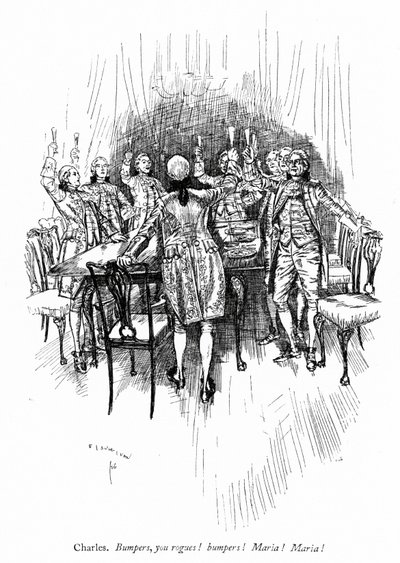 Illustrasjon for Sheridans The School for Scandal av Edmund Joseph after Sullivan