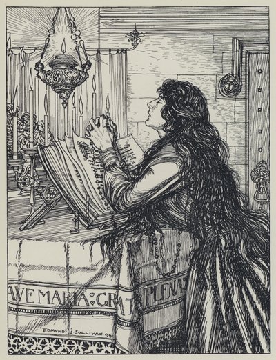 Tennyson, illustrasjon for A Dream of Fair Women and Other Poems av Edmund Joseph after Sullivan
