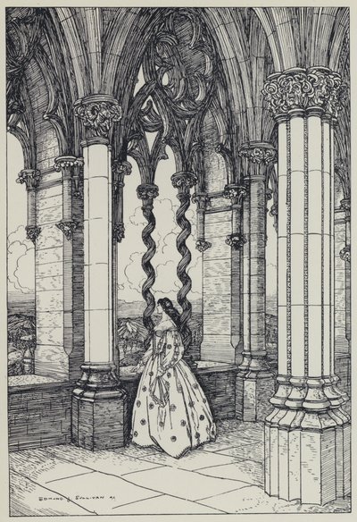 Tennyson, illustrasjon for A Dream of Fair Women and Other Poems av Edmund Joseph after Sullivan