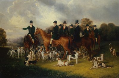 Beaufort-jakten på badminton med W.Long på Wandering Boy (olje på lerret) av Edmund Jr Havell