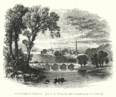 Coldstream Bridge (gravering) av Edmund Morison (after) Wimperis