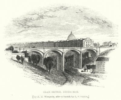 Dean Bridge, Edinburgh (gravering) av Edmund Morison (after) Wimperis