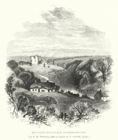 Metcalfs fødested, Knaresborough (gravering) av Edmund Morison (after) Wimperis