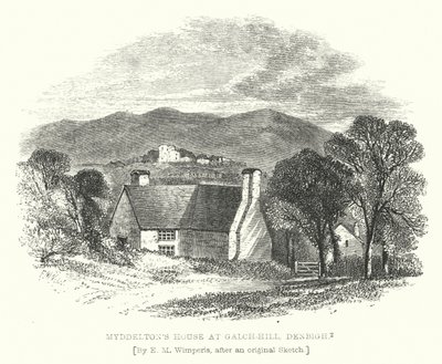 Myddeltons hus ved Lime-Hill, Denbigh (gravering) av Edmund Morison (after) Wimperis