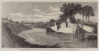 Oversvømmelsene i myrene, den blåste slusen ved myravløpet av Edmund Morison Wimperis