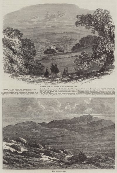 Utsikt i det skotske høylandet nær Balmoral, Braemar-samlingen av Edmund Morison Wimperis