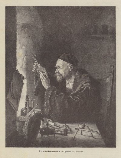 Lalchemist, maleri av Hellmer av Edmund Ritter von Hellmer
