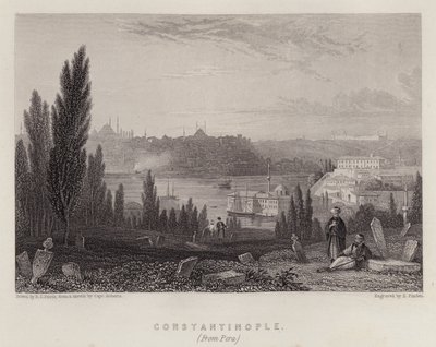 Konstantinopel, fra Pera (farge litho) av Edmund Thomas (after) Parris