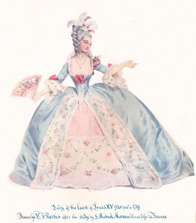 Dame ved hoffet til Louis XV, 1800-tallet av Edmund Thomas Parris
