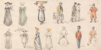 Studier av figurer: kvinner, handelsmenn, etc. av Edmund Thomas Parris