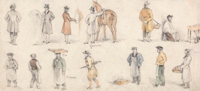 Studier av handelsmenn og brudgom av Edmund Thomas Parris