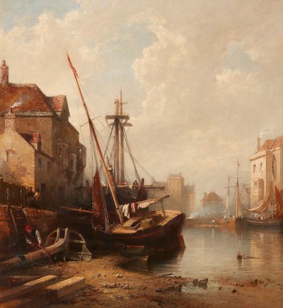 The Port of Leith (olje på lerret) av Edmund Thornton Crawford
