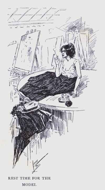 Böhmisches Paris: Ruhezeit für das Modell von Edouard Alfred (1875-1954) Cucuel