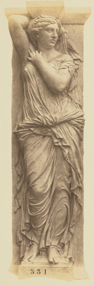 [Karyatiden av Jules Cavelier, dekorasjon av Louvre, Paris] av Édouard Baldus