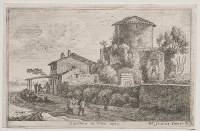 Variert utsikt i og rundt Roma: Grav langs Appian Way av Édouard Baldus