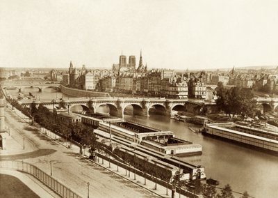 Seine med broer, bakerst Notre-Dame de Paris av Édouard Baldus