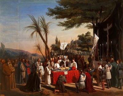 Begravelse til Godfrey av Bouillon i Jerusalem, 23. juli 1100 av Edouard Cibot
