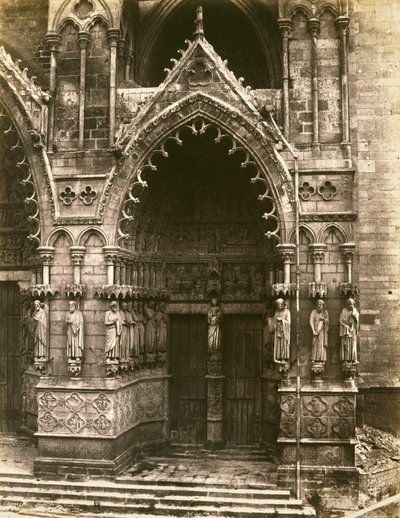 Door of the Virgin, Amiens Cathedral, ca. 1856 (saltet papirtrykk) av Edouard Denis Baldus