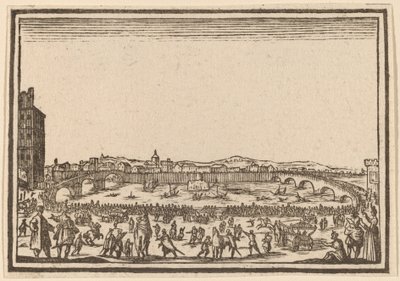Fyrverkeri på Arno, Firenze av Edouard Eckman after Jacques Callot