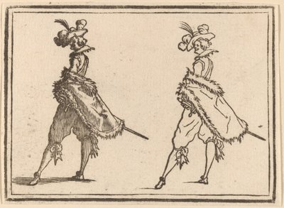 Gentleman sett fra siden av Edouard Eckman after Jacques Callot