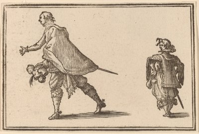 Gentleman og hans side av Edouard Eckman after Jacques Callot
