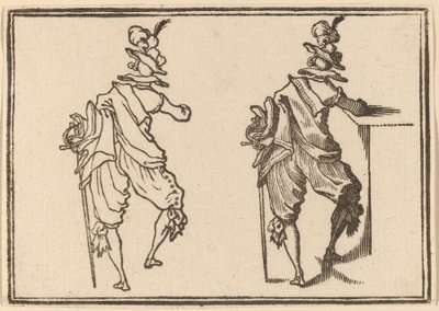 Mann med sverd av Edouard Eckman after Jacques Callot