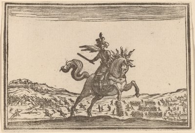 Militærsjef til hest av Edouard Eckman after Jacques Callot