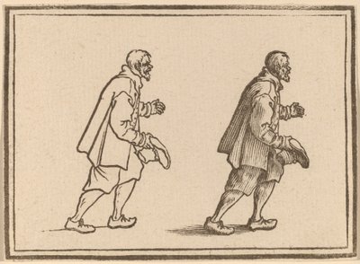 Bonde med hatt i hånd av Edouard Eckman after Jacques Callot