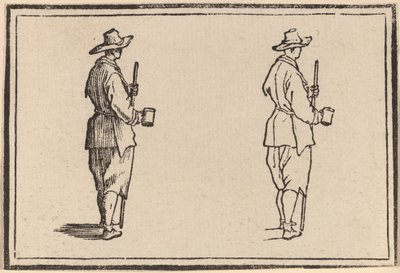Bonde med en kopp av Edouard Eckman after Jacques Callot