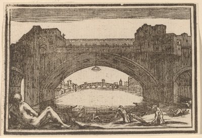 Ponte Vecchio, Firenze av Edouard Eckman after Jacques Callot