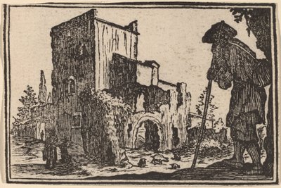 Hyrde og ruiner av Edouard Eckman after Jacques Callot