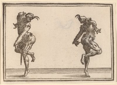 To Pantaloons som danser av Edouard Eckman after Jacques Callot