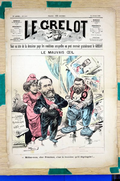Omslag til "" Le Grelot "", Satirical in Colors av Edouard Guillaumin Pepin