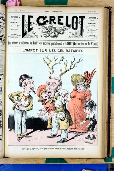 Omslag til "" Le Grelot"", nummer 1009, Satirical in Colors av Edouard Guillaumin Pepin