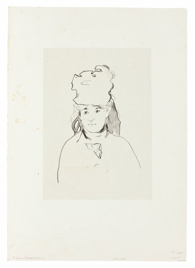 Berthe Morisot i silhuett av Édouard Manet