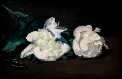 Gren av hvite peoner og sekatører av Édouard Manet