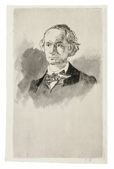 Charles Baudelaire, Full Face III av Édouard Manet
