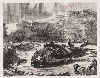 Borgerkrig (scene for kommunen i Paris) av Édouard Manet