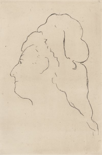 Eva Gonzales, profil snudd til venstre, 1870 av Édouard Manet